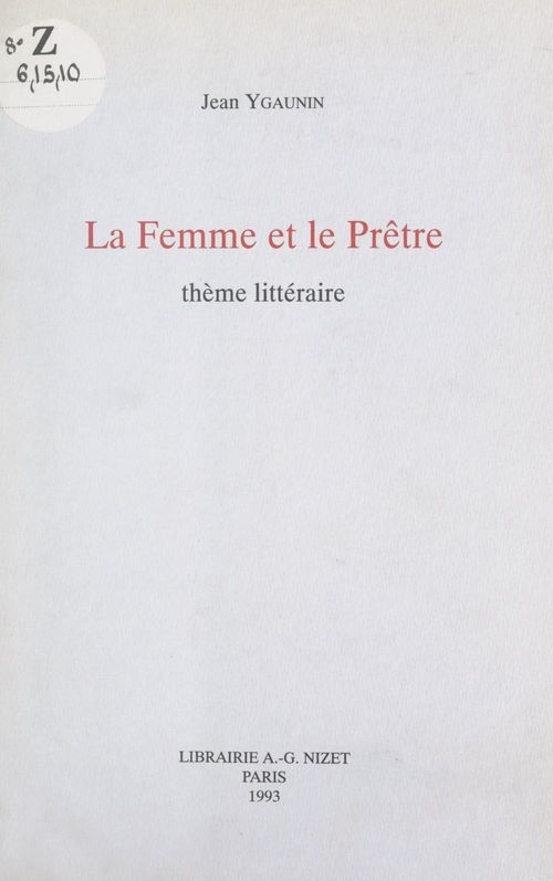 Couverture ebook de La femme et le prêtre, de Jean Ygaunin