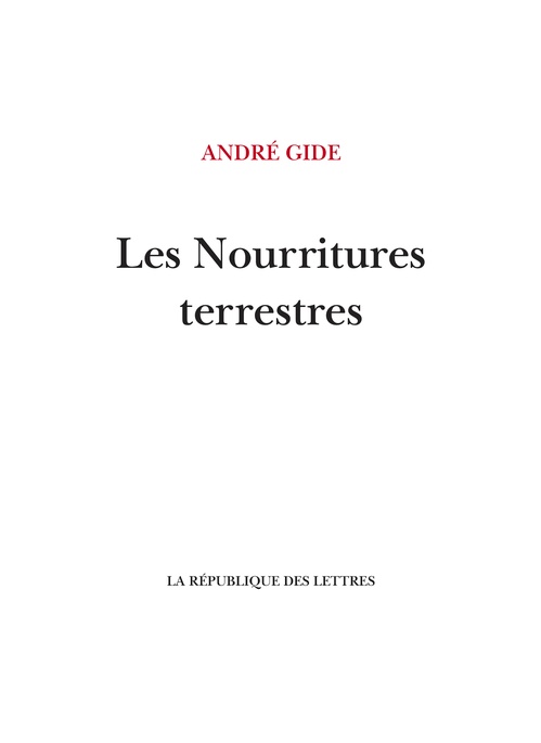 Couverture ebook de Les Nourritures terrestres, de André Gide