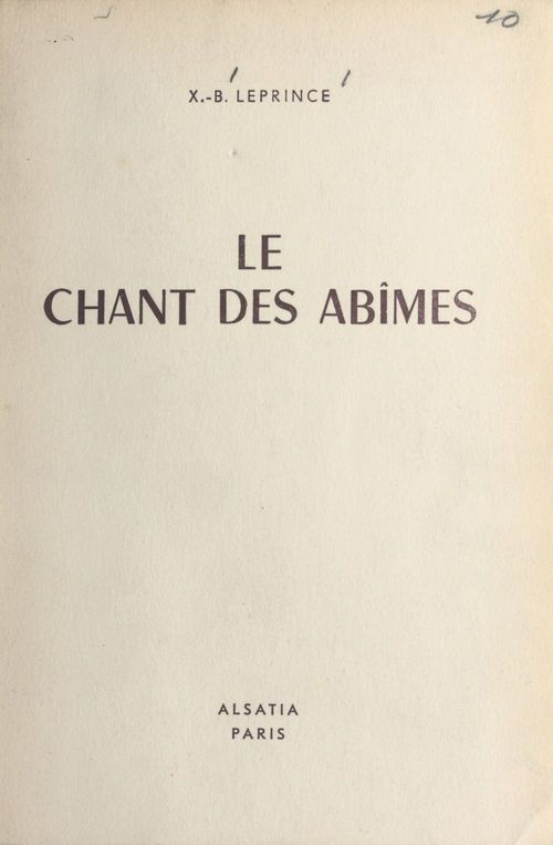 Couverture ebook de Le chant des abîmes, de X.-B. Leprince