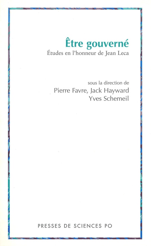 ebook cover of Etre gouverné, by Pierre Favre, Yves Schemeil