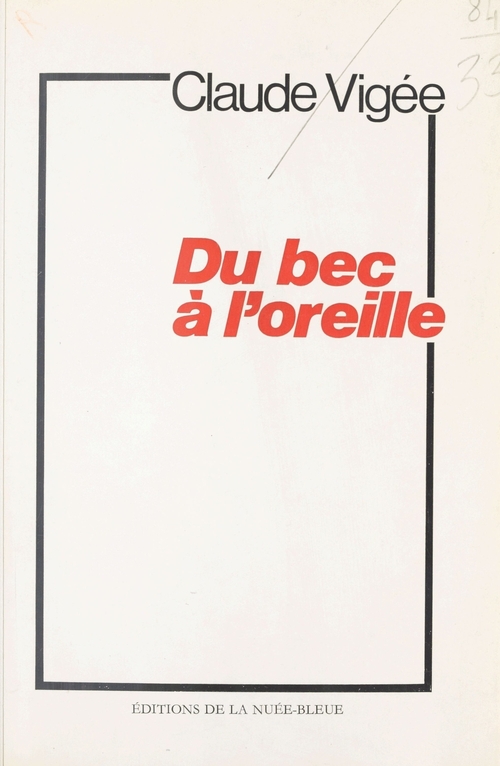 ebook cover of Du bec à l'oreille, by Claude Vigee