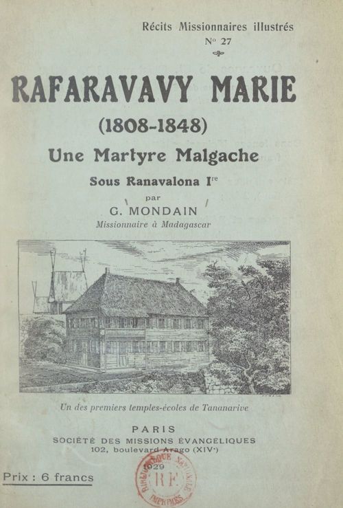 ebook cover of Rafaravavy Marie (1808-1848), by Gustave Mondain