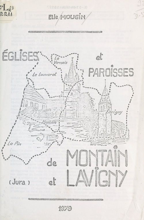 Couverture ebook de Églises et paroisses de Montain et Lavigny (Jura), de Elie Mougin