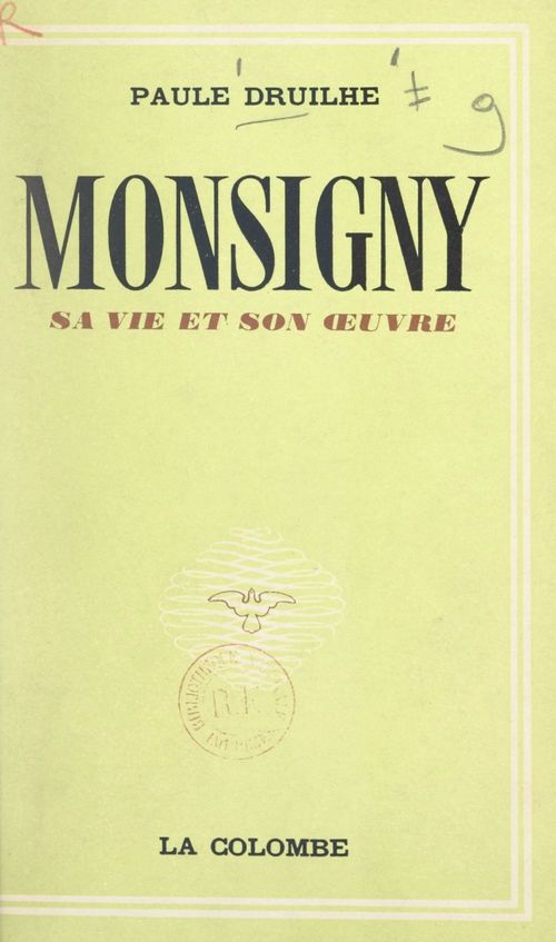 Couverture ebook de Monsigny, de Paule Druilhe