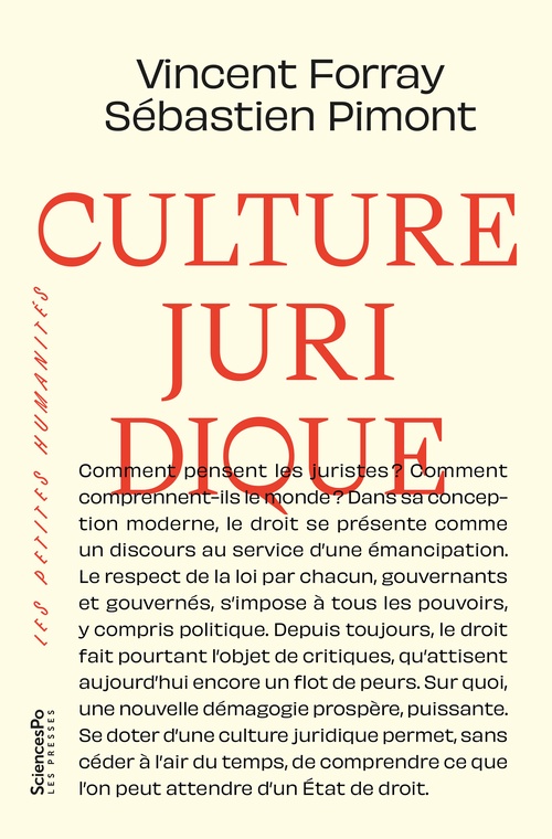ebook cover of Culture juridique, by Vincent Forray, Sébastien Pimont