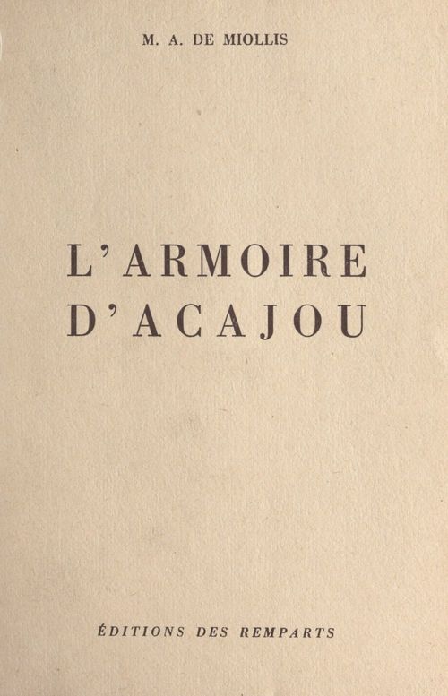 ebook cover of L'armoire d'acajou, by Marie-Antoinette De Miollis