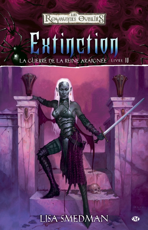 Couverture ebook de La Guerre de la Reine Araignée, T4 : Extinction, de Lisa Smedman