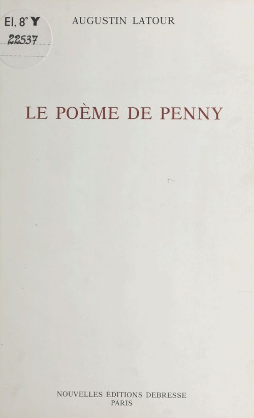 Couverture ebook de Le poème de Penny, de Augustin Latour