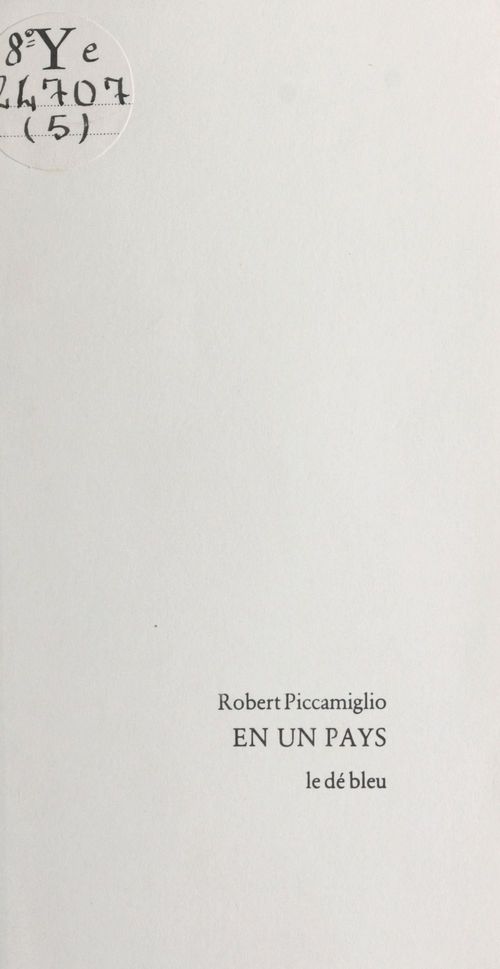 Couverture ebook de En un pays, de Robert Piccamiglio