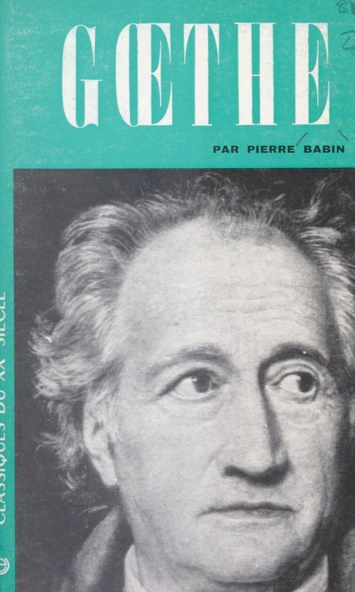 ebook cover of Goethe, by Pierre Babin