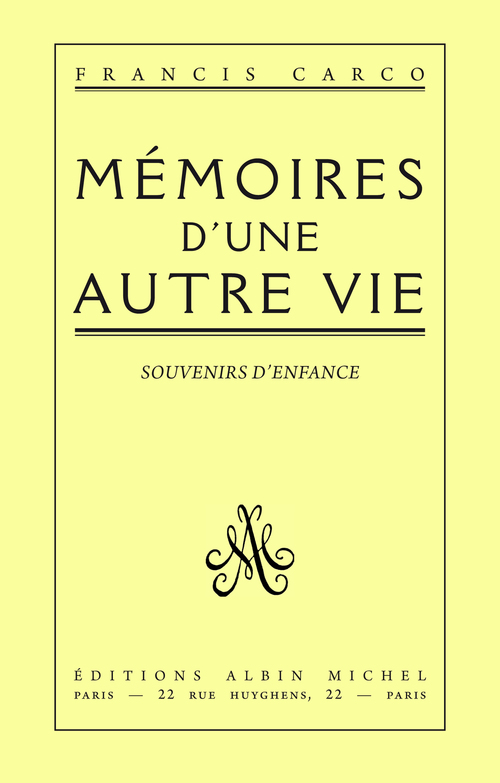 ebook cover of Mémoires d'une autre vie, by Francis Carco