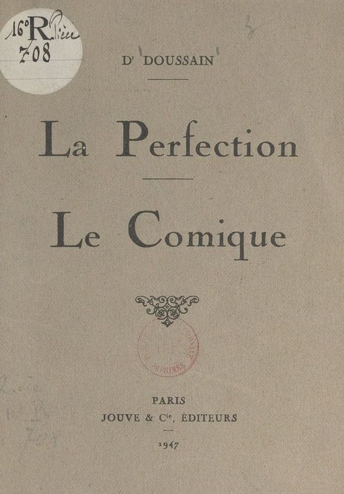Couverture ebook de La perfection. Le comique, de Doussain