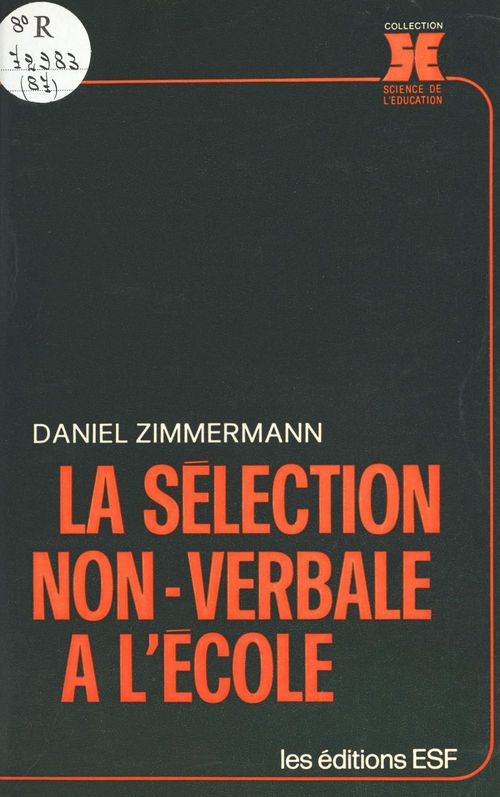 Couverture ebook de La sélection non-verbale à l'école, de D Ziemmermann