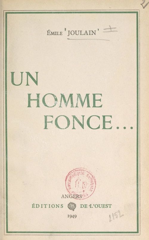 Couverture ebook de Un homme fonce..., de Emile Joulain