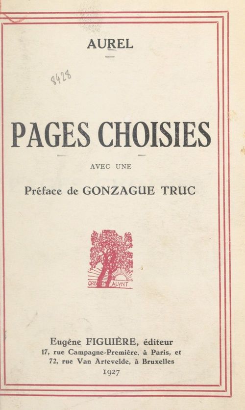 ebook cover of Pages choisies, by Aurel