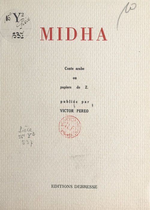 ebook cover of Midha, conte arabe ou papiers de Z, by Victor Pereo