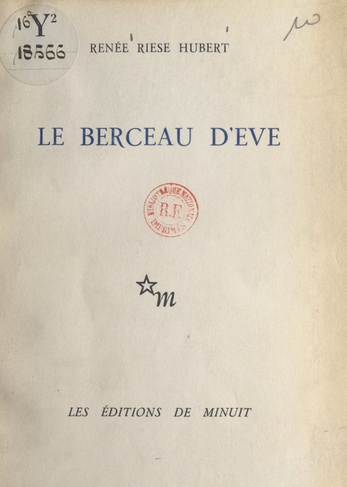 Couverture ebook de Le berceau d'Ève, de Renee Riese Hubert