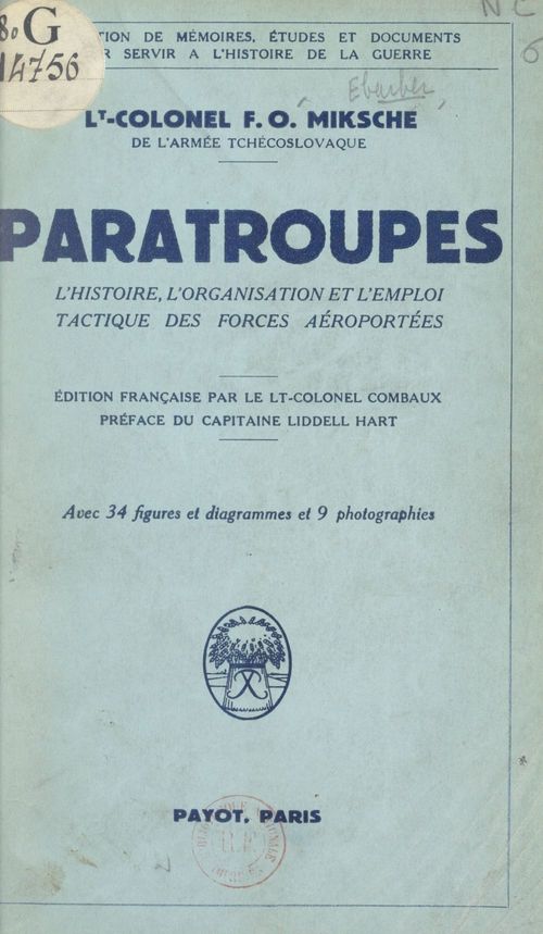 ebook cover of Paratroupes, by Ferdinand Otto Miksche
