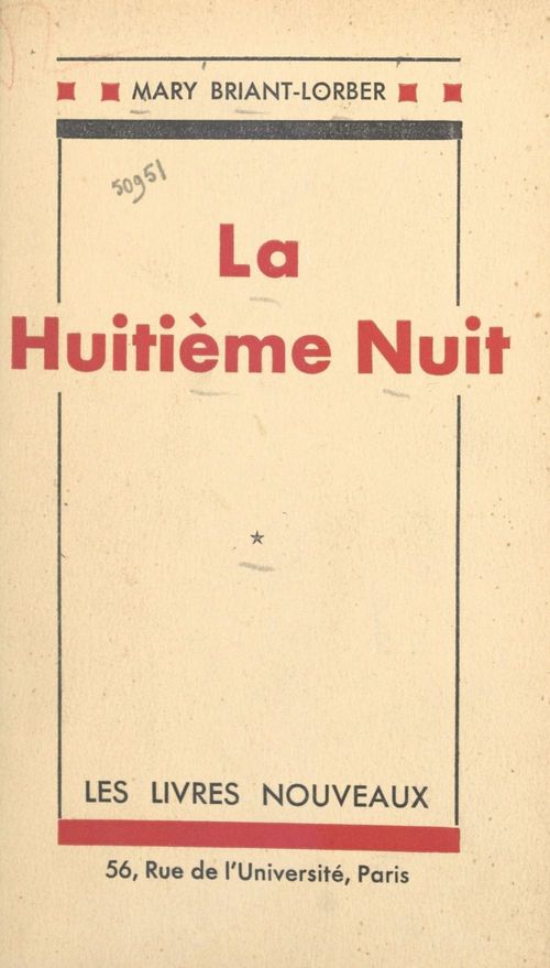 ebook cover of La huitième nuit, by Mary Briant-Lorber