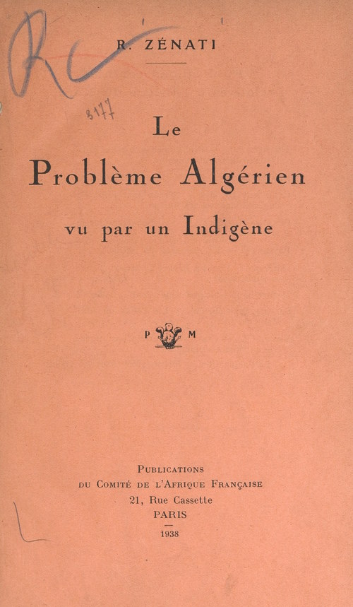 ebook cover of Le problème algérien vu par un indigène, by Rabah Zenati