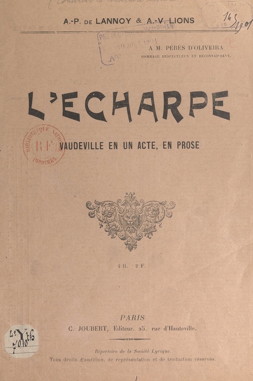 ebook cover of L'écharpe, by A.-P. De Lannoy, A.-V. Lions