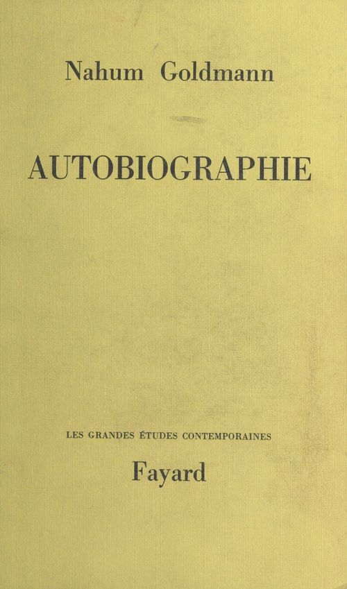 ebook cover of Autobiographie, by Nahum Goldmann