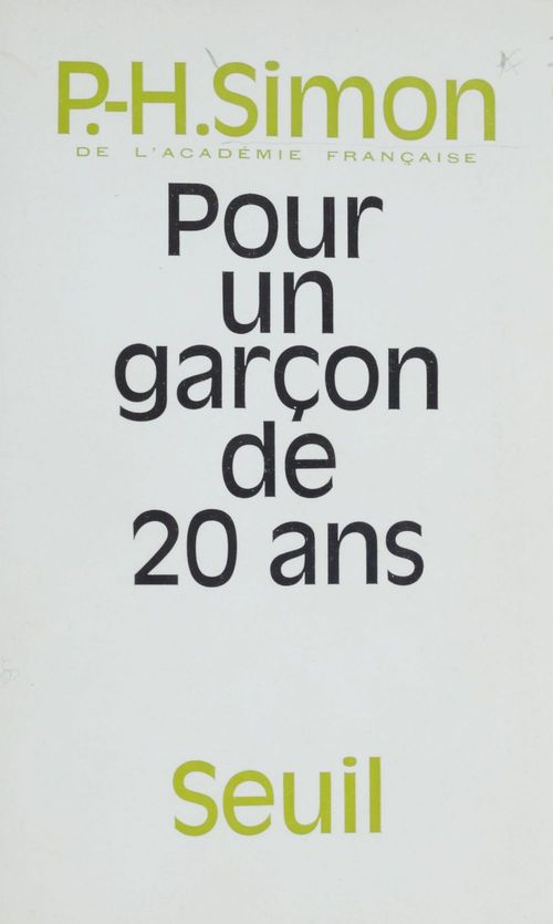 ebook cover of Pour un garçon de 20 ans, by Pierre-henri Simon