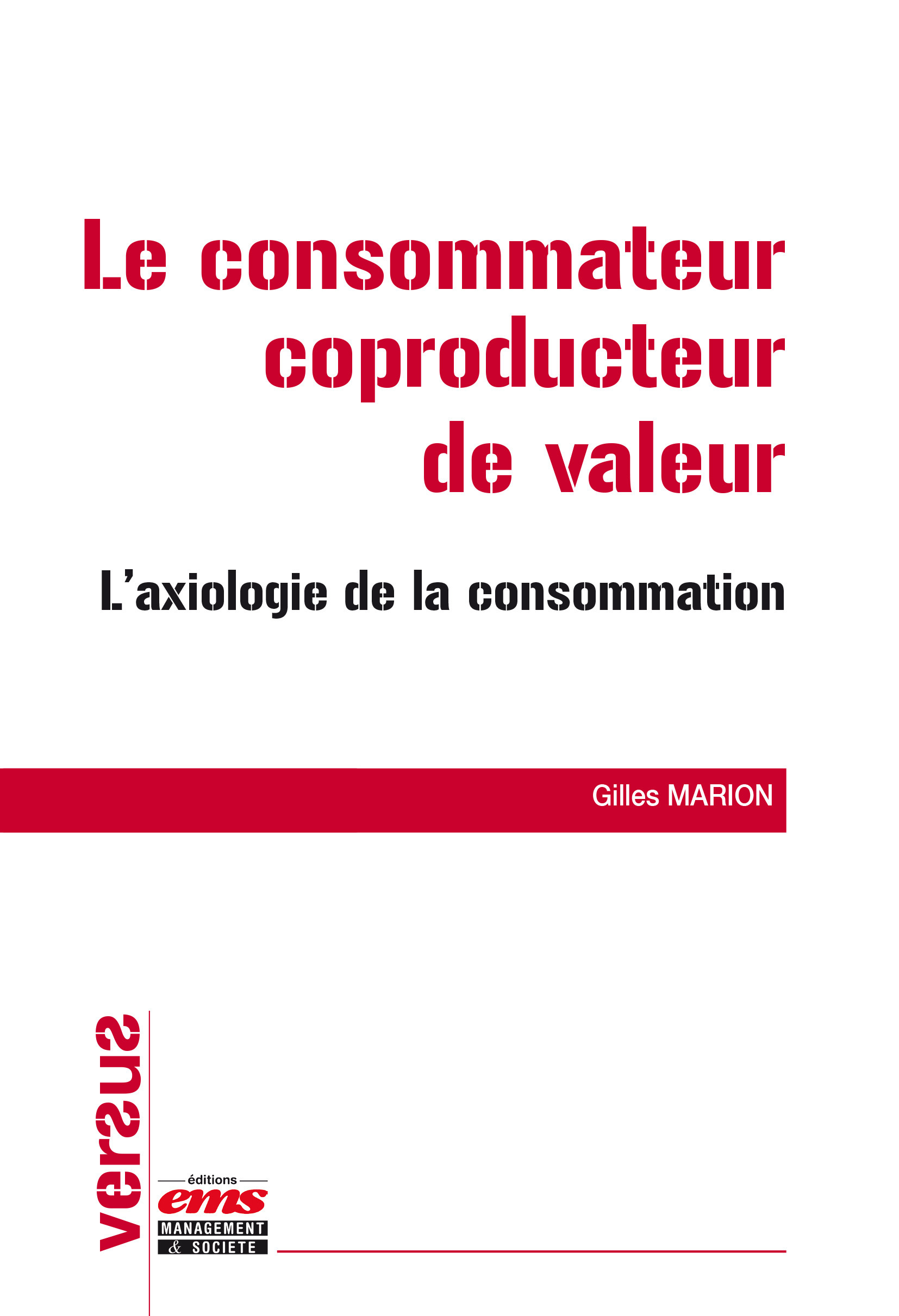 Couverture ebook de Le consommateur coproducteur de valeur, de Gilles Marion