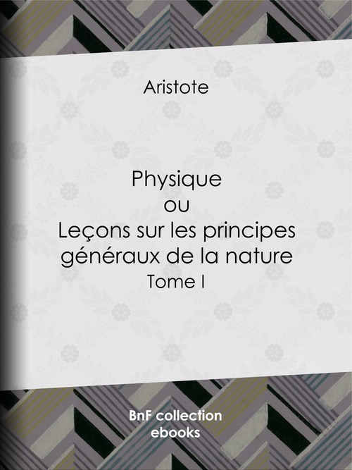 ebook cover of Physique, by Aristote