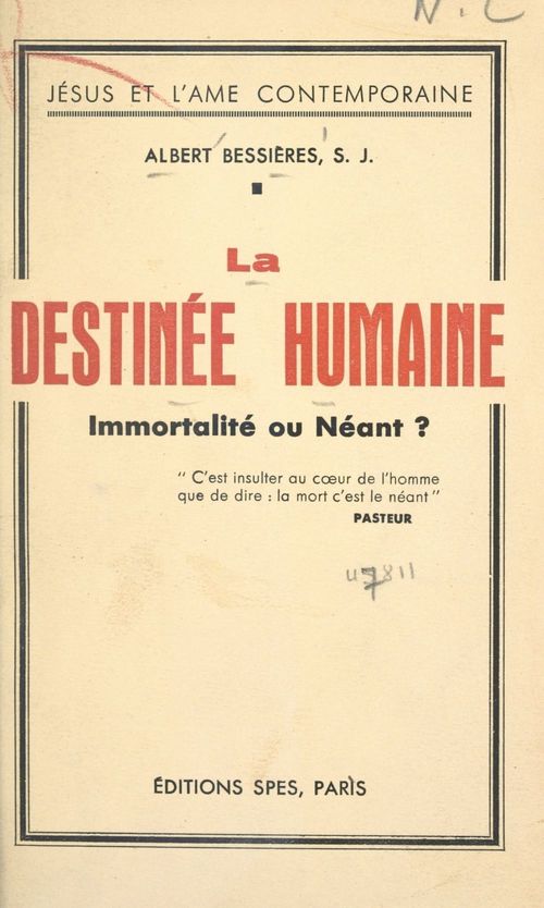 Couverture ebook de La destinée humaine, immortalité ou néant ?, de Albert Bessières