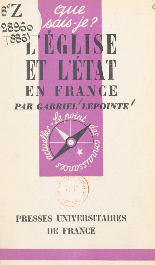 Couverture ebook de Les rapports de l'Église et de l'État en France, de Gabriel Lepointe