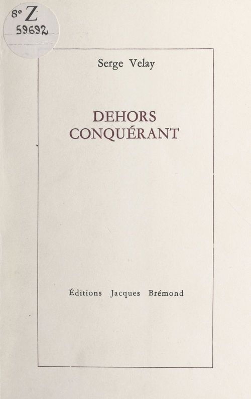ebook cover of Dehors conquérant, by Serge Velay