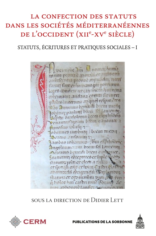 ebook cover of La confection des statuts dans les sociétés méditerranéennes de l'Occident (xiie-xve siècle), by Collectif, Didier Lett
