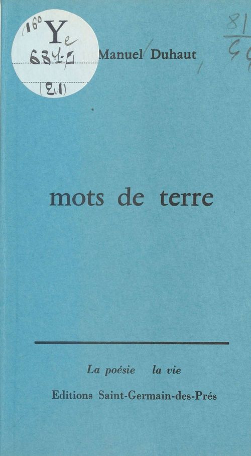 Couverture ebook de Mots de terre, de Jean-Manuel Duhaut