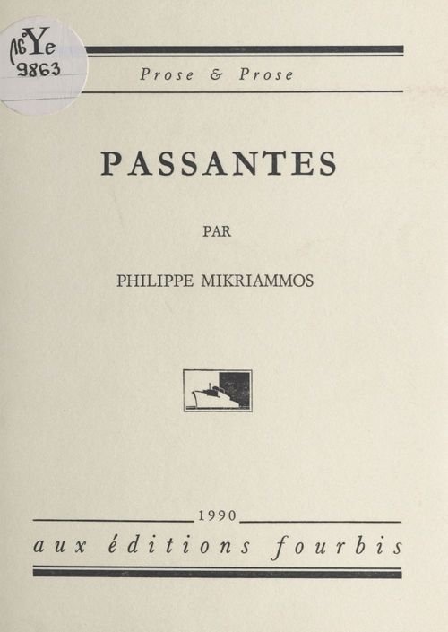 Couverture ebook de Passantes, de Philippe Mikriammos