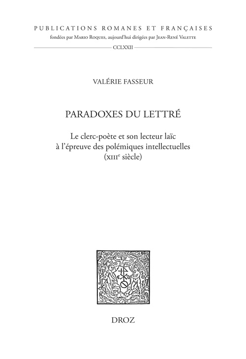 Couverture ebook de Paradoxes du lettré, de Valérie Fasseur