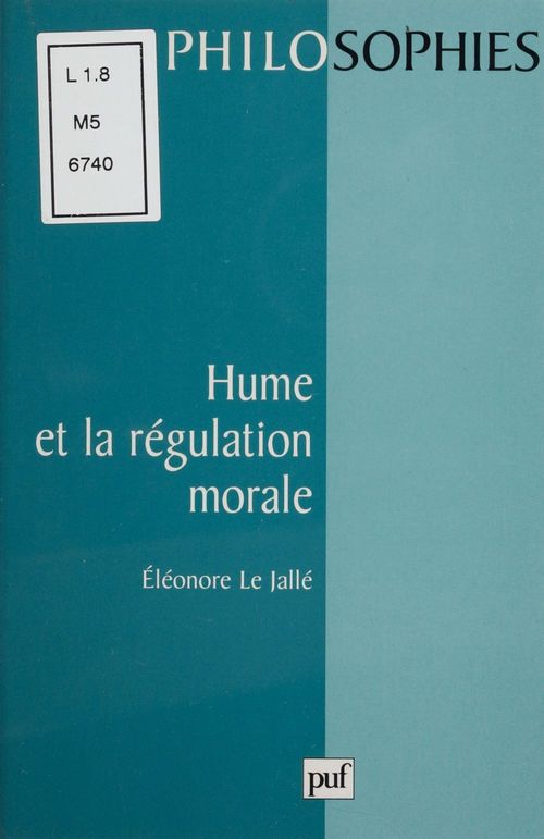 Couverture ebook de Hume et la régulation morale, de Eleonore Le Jalle