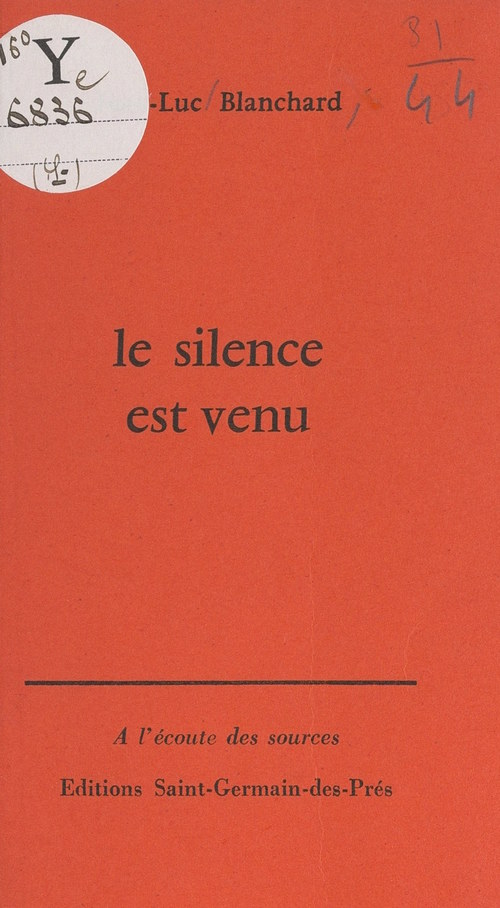 ebook cover of Le silence est venu, by Jean-Luc Blanchard