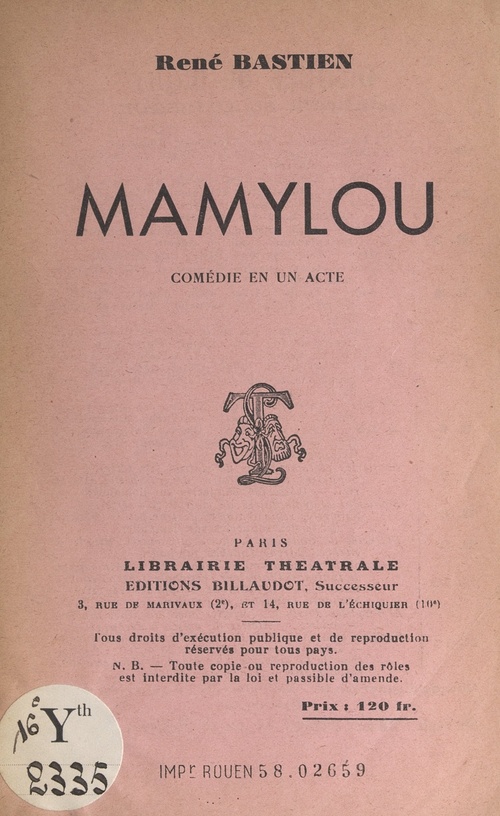 Couverture ebook de Mamylou, de René Bastien