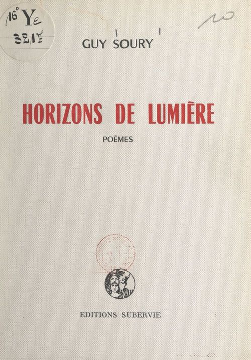 ebook cover of Horizons de lumière, by Guy Soury