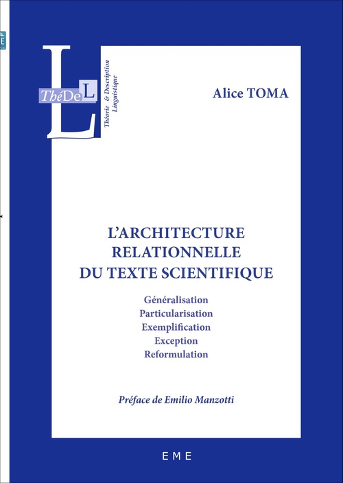 ebook cover of L'architecture relationnelle du texte scientifique, by Alice Toma