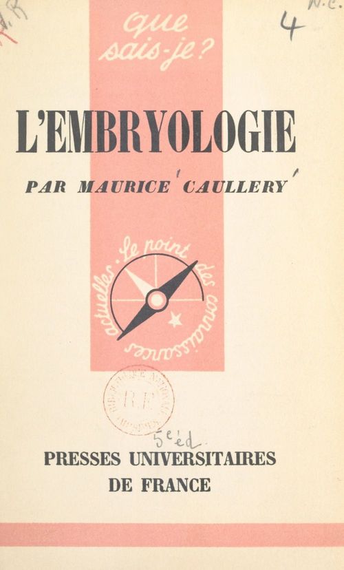 ebook cover of L'embryologie, by Maurice Caullery