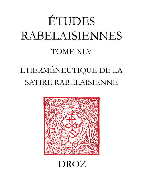 Couverture ebook de Etudes rabelaisiennes, de Renner Bernd