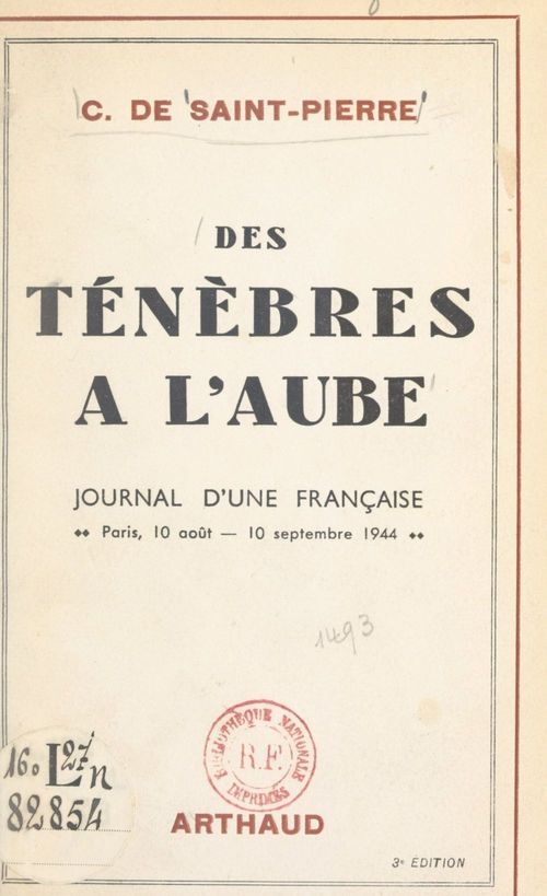 Couverture ebook de Des ténèbres à l'aube, de C. De Saint-Pierre