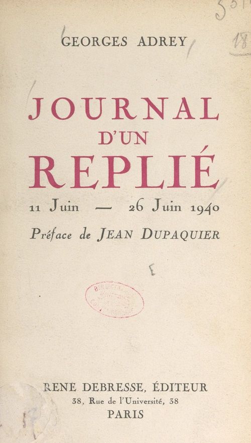 Couverture ebook de Journal d'un replié, de Georges Adrey