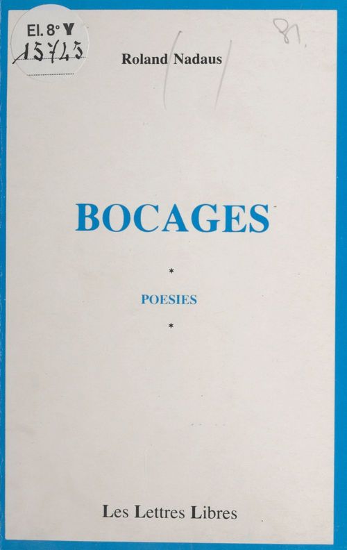 Couverture ebook de Bocages, de Roland Nadaus