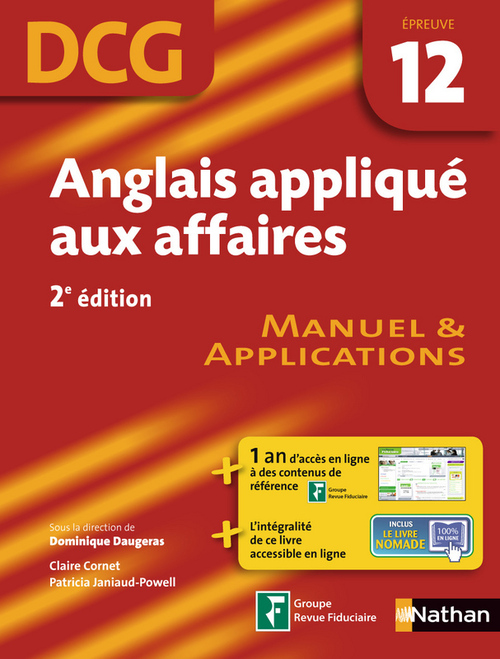 ebook cover of Anglais appliqué aux affaires - épreuve 12 - DCG manuel Format : ePub 2 DCG Livre, by Collectif