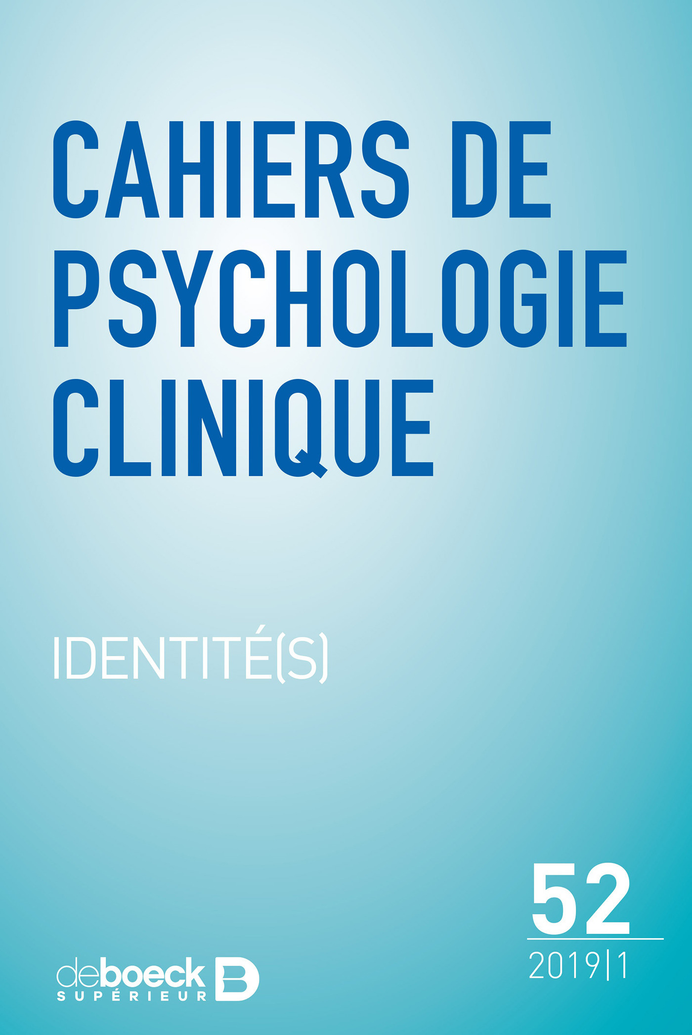 ebook cover of Cahiers de psychologie clinique, by Collectif