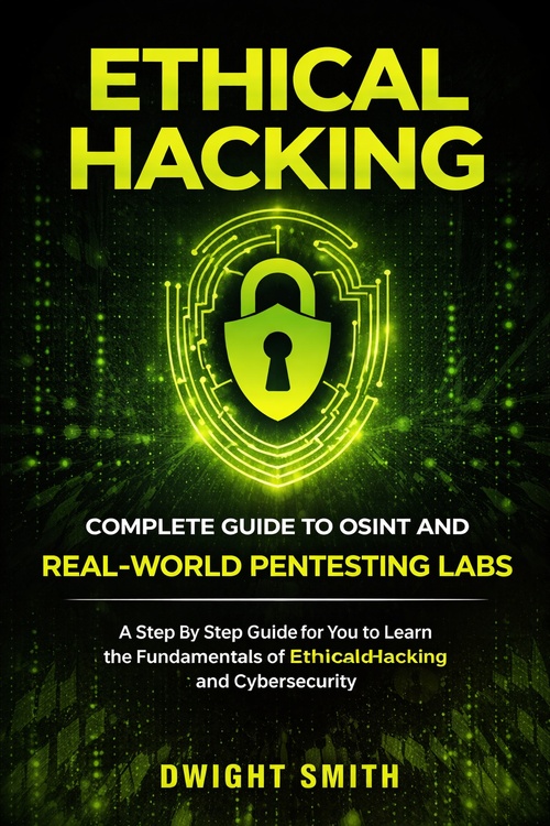 Couverture ebook de Ethical Hacking: Complete Guide to Osint and Real-world Pentesting Labs, de Dwight Smith