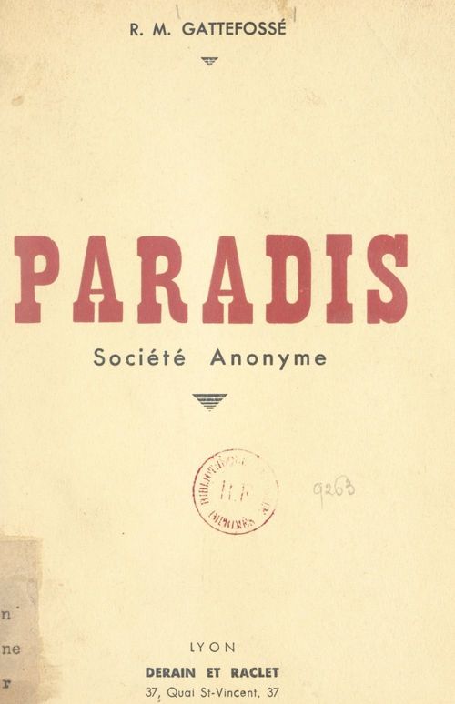 Couverture ebook de Paradis, de Rene Maurice Gattefosse